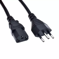 Câble d'alimentation Inmetro NBR 14136 Standard 10A 250V 3 broches IEC C13, cordon d'alimentation 3 broches Brésil