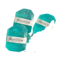 Savon Diamant OEM/ODM en Forme de Pierre Précieuse avec Feuille d'Or 24K pour Éclaircissement, Raffermissement et Soin Naturel de la Peau