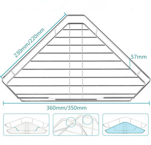 Estante Esquinero Adhesivo para Ducha Hongdec, Cesta de Acero Inoxidable Moderna y Duradera de un Solo Nivel, Tamaño Personalizado, Sin Perforaciones, para Montar en la Pared - Product Image 6