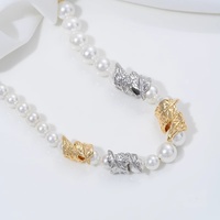 Accessoire de bijouterie en laiton plaqué or 14K, motif feuille plumeuse, avec perles à grand trou et entretoises, pour bracelet, collier, cordon et anneau de suspension