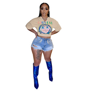 T-shirt estiva a maniche corte con scollo a V allentato Top Fashion Big Smile t-shirt stampate grafiche per le donne 2023 - Product Image 5