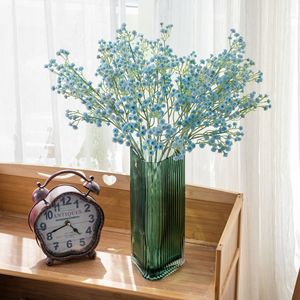 Fleurs artificielles CallaFloral en gypsophile bleu-vert en PVC pour décoration de mariage, branche unique MW43631 - Product Image 1