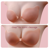 Conjunto de Sutiã de Silicone Invisível Fosco Cake Design, Sutiã Reutilizável Cor da Pele com Caixa de Presente Premium, Protetores de Seios Adesivos de Grau Médico