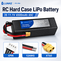 Baterai LiPo Hard Case Graphene 3S 11.1V 6500mAh 65C dengan EC5 Deans T Plug untuk Mobil RC, Truk, Kapal 102050