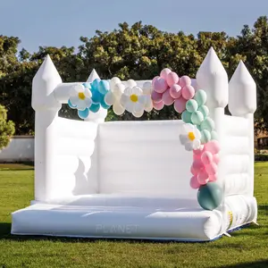 White Bouncer Commercial Luxury All White Wedding Bouncer Jumping Bouncy Castle Inflatable White Bounce House