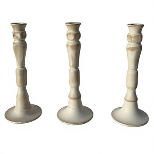 Style nordique en bois bougie bâton support maison mariage décoration Unique créatif bougeoir en bois blanc lavé bougeoir - Product Image 1