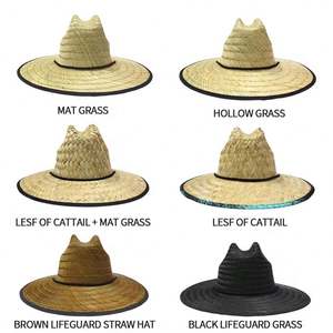 Sombrero de Paja Natural Personalizado con Logotipo para Hombre y Mujer, Sombrero de Sol para Pesca y Surf, Sombrero de Paja de Ala Ancha para Salvavidas de Verano, Sombrero de Playa para Hombre - Product Image 6