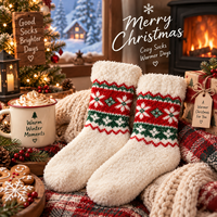 Chaussettes de Noël pour enfants en coton tricoté, antidérapantes, pour la maternelle, coffret cadeau de Noël, échantillon gratuit, vente en gros, lettres hautement personnalisables