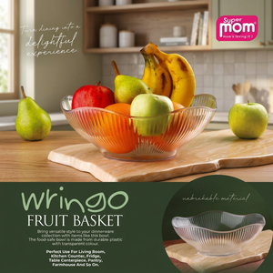 Anax Small Transparent Ribbed Fruit <b>Basket</b> Bowl Food Safe <b>Plastic</b> Storage for Kitchen Counter Fridge Table Centerpiece Gift - Product Image 3