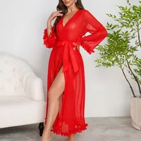 Nouvelle Robe de Nuit Femme en Maille Transparente Tendance, Vente en Gros, Haute Qualité, Ample et Confortable
