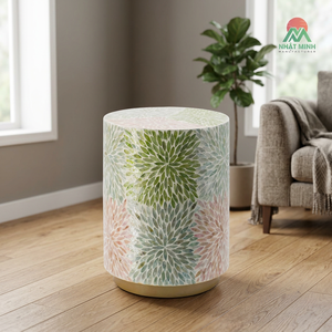 Wholesale modern side/<b>end</b> <b>table</b> with handcrafted seashell/mother-of-pearl inlay for <b>living</b> <b>rooms</b> and home interiors. - Product Image 3