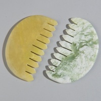 Peigne de massage Gua Sha en jade naturel Guasha pour le visage Peigne de massage pour le soin du cuir chevelu