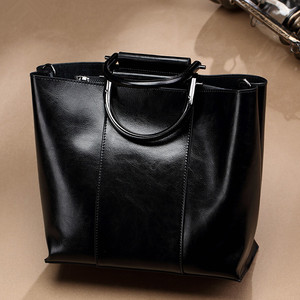Sac à main vintage en cuir de vachette huilé, sac à bandoulière de luxe pour femme, sac fourre-tout rétro à poignée supérieure, élégant sac à bandoulière pour femme - Product Image 5