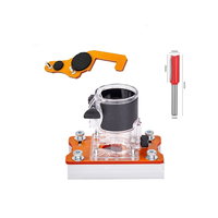 Machine de découpe et de fraisage 2-en-1 pour panneaux, support à rainurer, localisateur de perçage pour panneaux de base, outils de travail du bois avec échelle