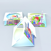 Vente en gros de flyers personnalisés en forme de dessin animé et de pages promotionnelles 3D pliables