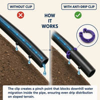 Clip anti-goutte pour pente minier, connecteur PP anti-refoulement pour tuyau d'irrigation goutte-à-goutte en PE, empêche le reflux sur les terrains en forte altitude