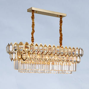 Hotel de diseño moderno Led luz colgante de oro sala de estar techo lujo K9 araña de cristal iluminación - Product Image 6