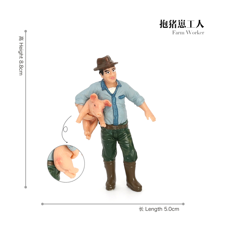 711 Male farmer holding a piggy