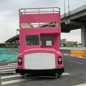 Camión de Comida Metálico Clásico Vintage de Dos Pisos, Remolque de Comida Móvil para Barbacoa, Camión de Helados, <span class=keywords><strong>Caravana</strong></span> de Comida con Cocina - Product Image 2