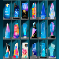Star Thumb Diamond Award, Crystal Trophy Medal Metal Glass Microphone Awards Crystal Music Trophy For Music Events/