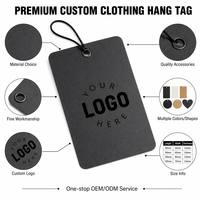 Label Gantungan Baju Kertas Hitam Cetak UV Logo Mewah Tahan Lama Kustom Produsen, Label Gantungan Baju, Label Baju Daur Ulang