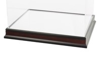 Boîte de présentation en acrylique transparent Modèle de voiture Jouets Présentoir Carré Boîtier en plastique transparent avec socle en bois pour l'exposition