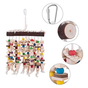 安全选择材料中型大型鸟类多色天然木块玩具宠物鹦鹉木制鸟类咀嚼玩具 - Product Image 3