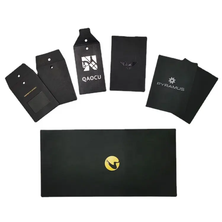 5x7cm schwarz braun Kraft Kleidung Mini Small Paper Ersatz knopf Umschlag
