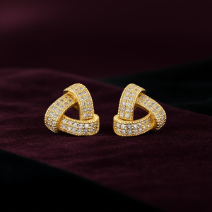 Orecchini E1936 in Oro con Diamanti, Lussuosi Orecchini da Donna con Diamanti Naturali Taglio Brillante Rotondo Colore G, per Uso Quotidiano, Placcati in Oro - Product Image 2