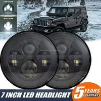 HYNBYZJ Voiture 7 "Phare pour Land Rover Defender 90 110 LED Phares Kit Haut Bas Faisceau pour Lada Niva 4X4 Offroad Accessoire