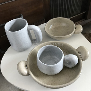 Tasse à café en céramique japonaise avec grandes oreilles <span class=keywords><strong>Bol</strong></span> à double oreille <span class=keywords><strong>Bol</strong></span> à salade avec poignée unique <span class=keywords><strong>Bol</strong></span> à riz - Product Image 5