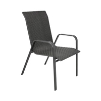 Chaise empilable en rotin tressé préfabriqué Joyeleisure Lisa pour terrasse extérieure, idéale pour la restauration et l'hôtellerie