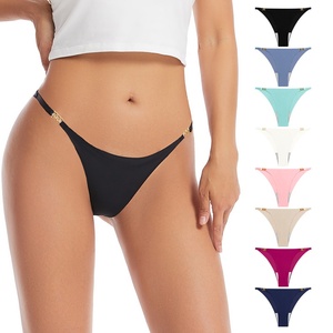 ชุดบิกินี่ลายสก็อตแบบเซ็กซี่แฟชั่น ชิ้นเดียว ทรงสปอร์ต แบบ Thong ไร้รอยต่อ เอวต่ำ ผ้าถัก มีโลโก้ที่ขอบเอว - Product Image 2
