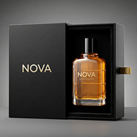 Botella de Perfume Vacía de 100 ml, de Vidrio Mate, Forma Plana, Atomizador de Fragancia en Spray, Base Gruesa, Envase Cosmético de Lujo con Caja de Cartón