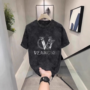 เสื้อยืดผู้ชายอินเทรนด์ INS แขนสั้นซักได้แขนสั้นพิมพ์ลายสไตล์ย้อนยุคอเมริกันฤดูร้อน - Product Image 1