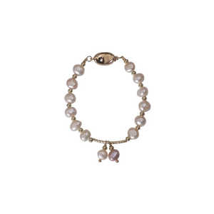 Pulsera de Perlas Naturales Estilo Barroco para Niñas, Elegante Brazalete de Cuentas - Product Image 1