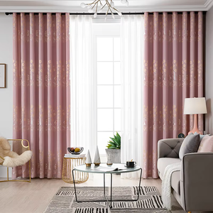 Poliestere Beige floreale Jacquard tessuto testurizzato <span class=keywords><strong>tende</strong></span> oscuranti lusso europeo per soggiorno camera da letto decorazione per la casa - Product Image 5