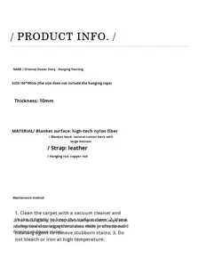 Tapisserie florale orientale Art déco, brocart tissé, tissu doux, décoration murale suspendue sans cadre, style vintage médiéval, pour anniversaire - Product Image 4