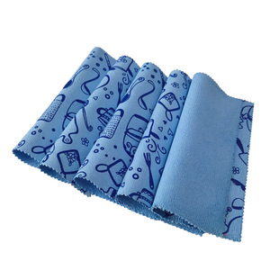 Blue Printed Cleaning <b>Cloth</b> Rectangle Quick <b>Drying</b> Durable For Kitchen Home Use - Product Image 1