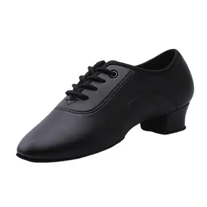 남자 소년 댄스 신발 블랙 로우 힐 볼룸 댄스 신발 탱고 살사 룸바 현대 라틴계 신발 소년 키즈