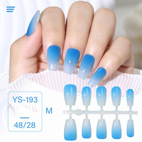 Vente en gros Private Label Gradient Wear Nail Tips Full Custom Coffin Press On Nails Artificial Acrylic Salon Faux