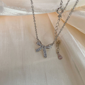 Collar de Plata de Ley S925 Yinruitai con Lazo, Cadena Delicada para Clavícula, Diseño Simple y Dulce, Joyería para Regalo - Product Image 2