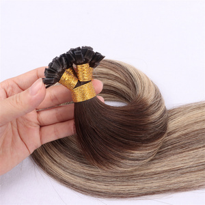 厂家直销双拉角质层对齐俄罗斯处女雷米头发角蛋白预粘合平头人发延伸 - Product Image 1