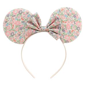 Wholesale Handmade Cute Floral Printed Hairband Cartoon Mouse Ears Hair Clips Headbands for <b>Kids</b> Girls - Product Image 4