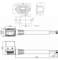 Prise de charge D-Tap étanche IP67 2+4 broches à montage sur panneau, avec joint anti-poussière pour batterie de vélo électrique