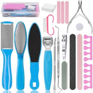 Juego de herramientas de pedicura 20 en 1, kit para el cuidado de los pies, raspador de pies de acero inoxidable, removedor de piel muerta, kit de pedicura - Product Image 1