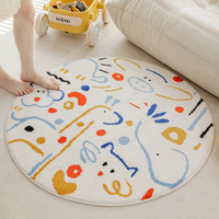 Tapis rectangulaire pour chambre d'enfant, motif dessin animé abstrait mignon, tapis de chevet épais, fabriqué à la machine, écologique, pour la prière