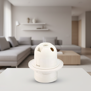 Portalampada E27 Elegante con Anello Paralume 2in1, Base in Plastica per Applique da <span class=keywords><strong>Parete</strong></span> e Lampade a Sospensione Fai-da-te, Certificato CE RoHS - Product Image 1