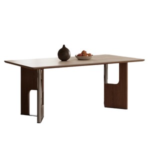 Le Tree mobilia B027 tavolo da pranzo moderno in legno massello MDF gambe in metallo Design durevole per 2 forma rettangolare piccolo appartamento - Product Image 5