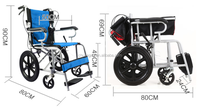 Kursi Roda Manual Lipat Ringan Murah Chuangen, Kapasitas Beban 100KG, Roda Baja